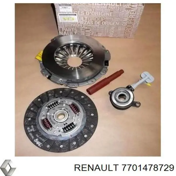 Купить 7701478729 Renault (RVI) Комплект сцепления (диск, корзина, подшипник)