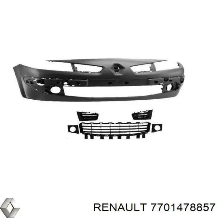 Передний бампер 7701478857 Renault (RVI)