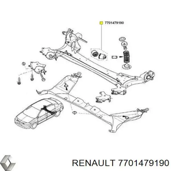 Сайлентблок заднего подрамника Renault (RVI) 7701479190 цена, от 34.28 USD