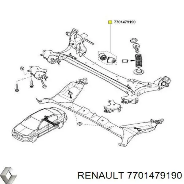 Купить 7701479190 Renault (RVI) Сайлентблок задней балки
