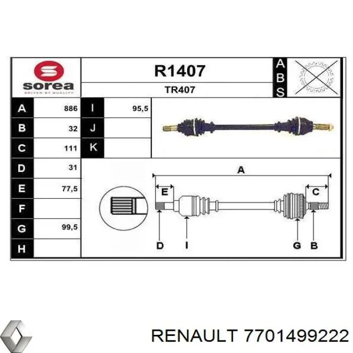 7701499222 Renault (RVI)