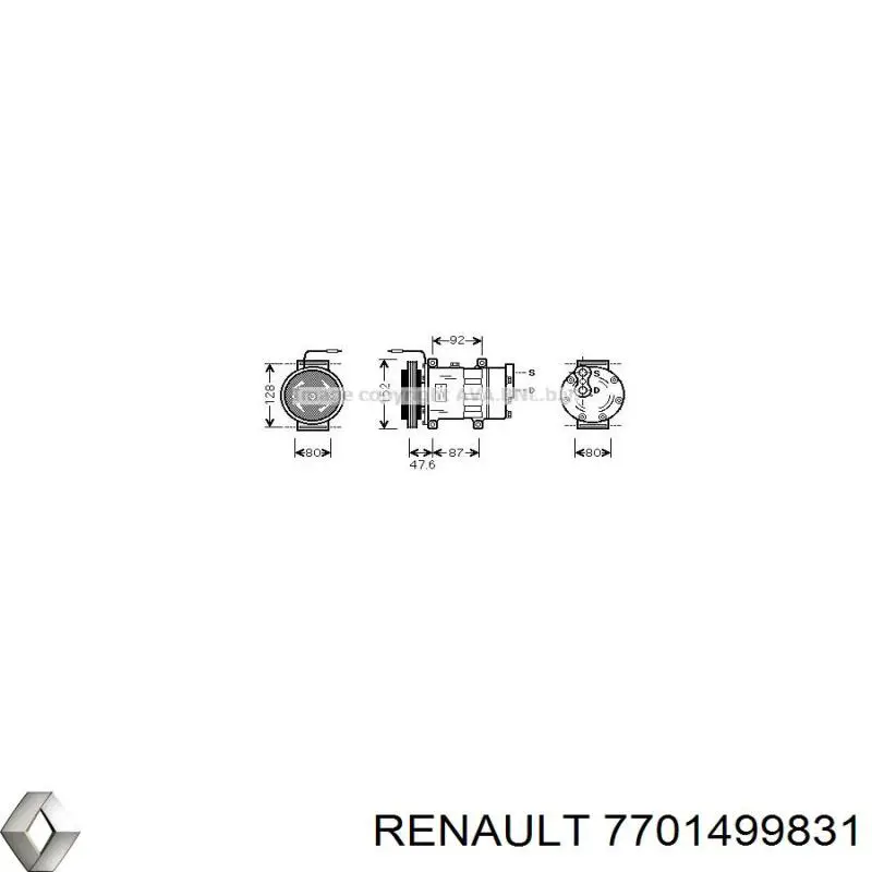 Компрессор кондиционера 7701499831 Renault (RVI)