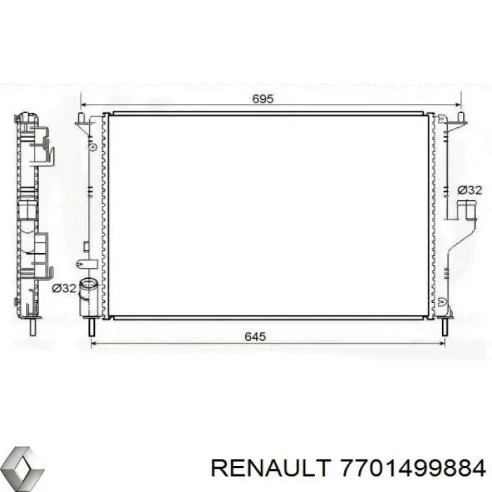 Радиатор 7701499884 Renault (RVI)