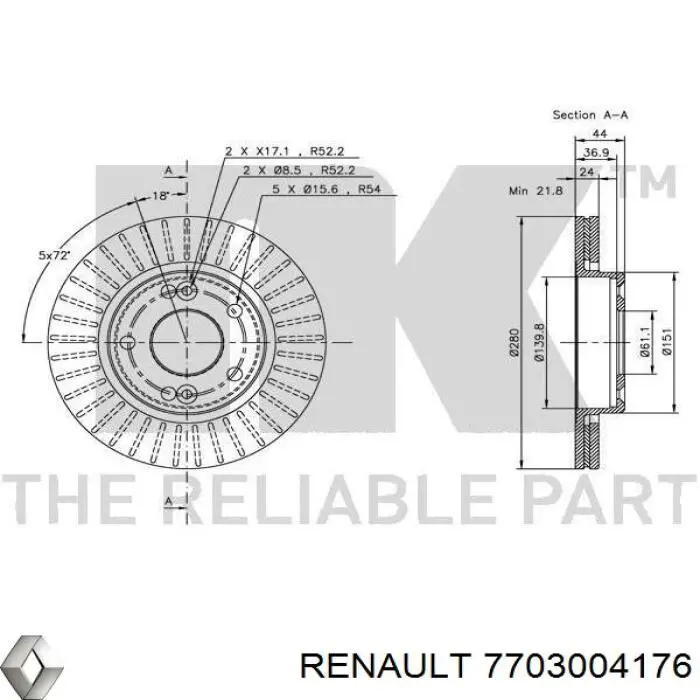 Болт тормозного суппорта Renault (RVI) 7703004176 цена, от 1.85 USD