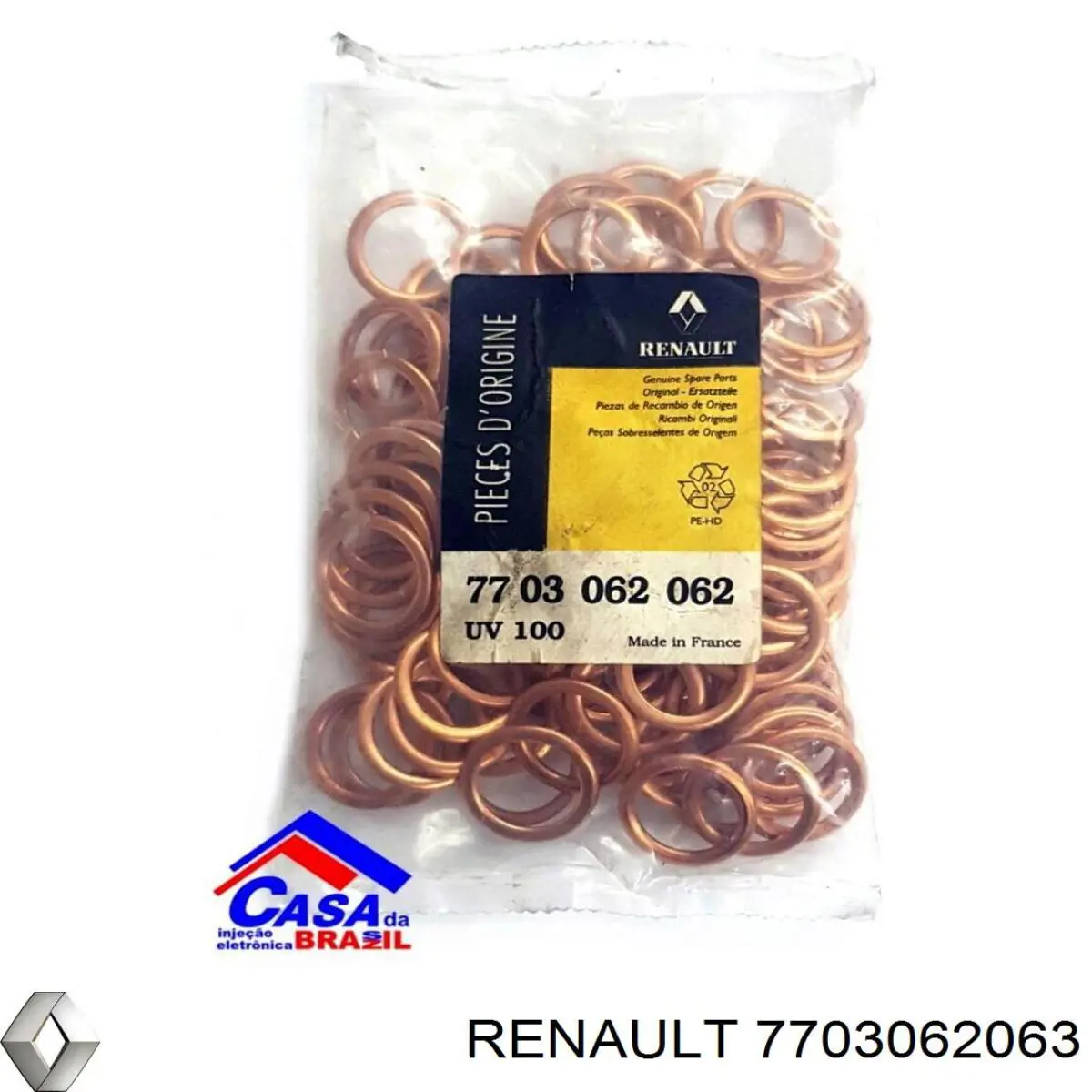 Прокладка пробки поддона двигателя Renault (RVI) 7703062063 цена, от 0.39 USD