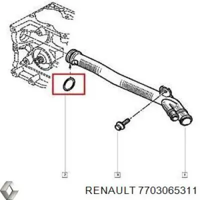 Уплотнение патрубка помпы Renault (RVI) 7703065311