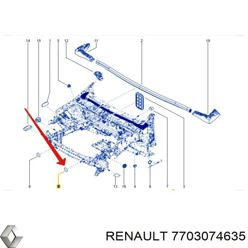Заглушка днища кузова на Renault Megane IV 