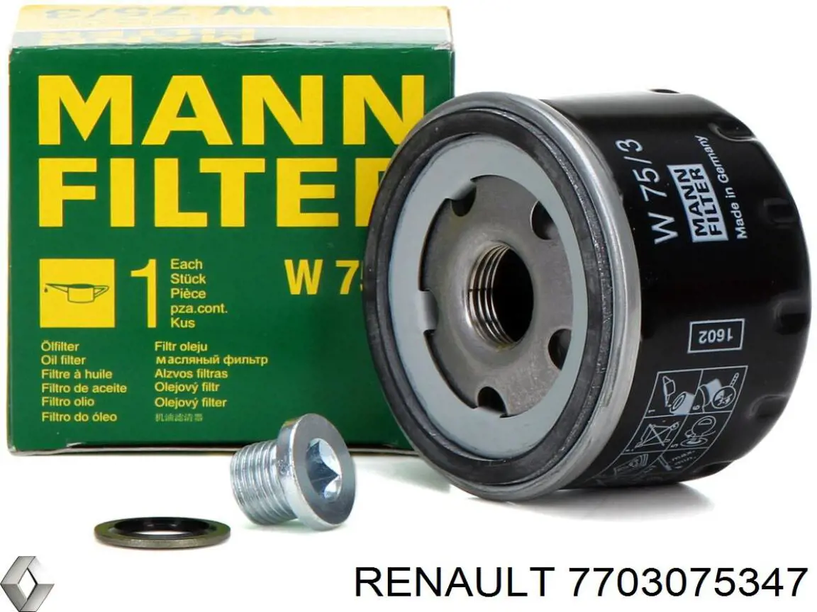 Болт поддона Renault (RVI) 7703075347