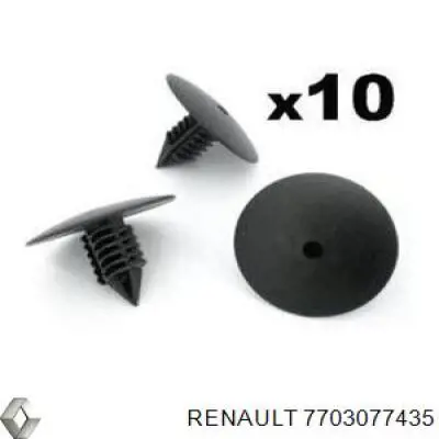 7703077435 Renault (RVI) cápsula (prendedor de fixação do forro do pára-choque do pára-lama dianteiro)