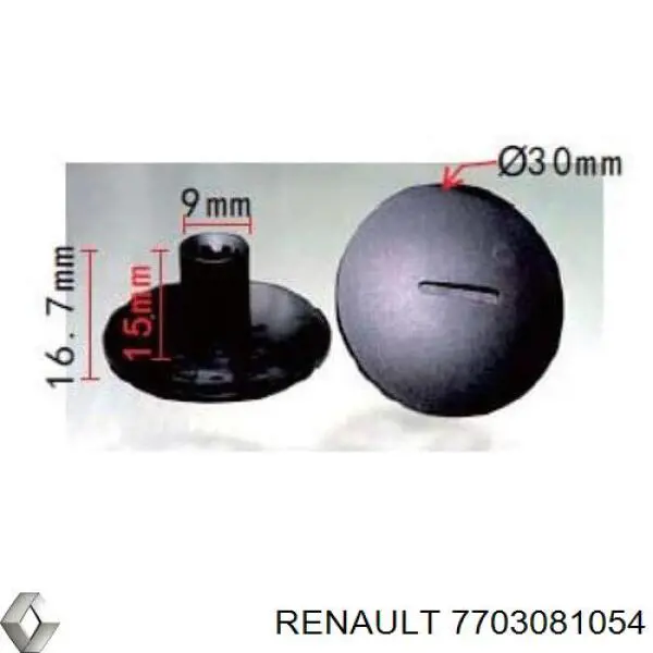 Купить 7703081054 Renault (RVI) Пистон крепления подкрылок