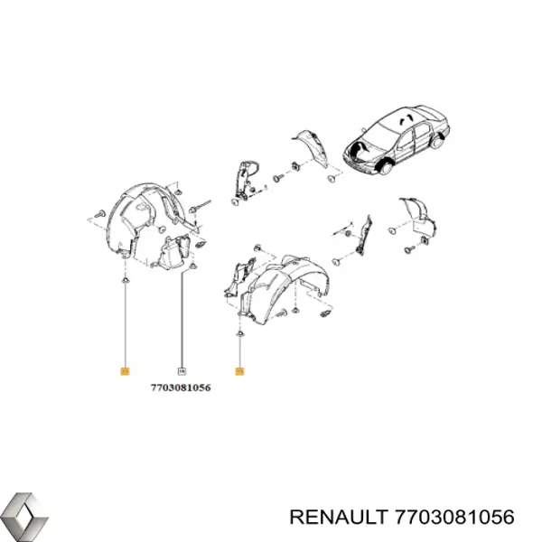 Пистон крепления подкрылок C40881 Romix