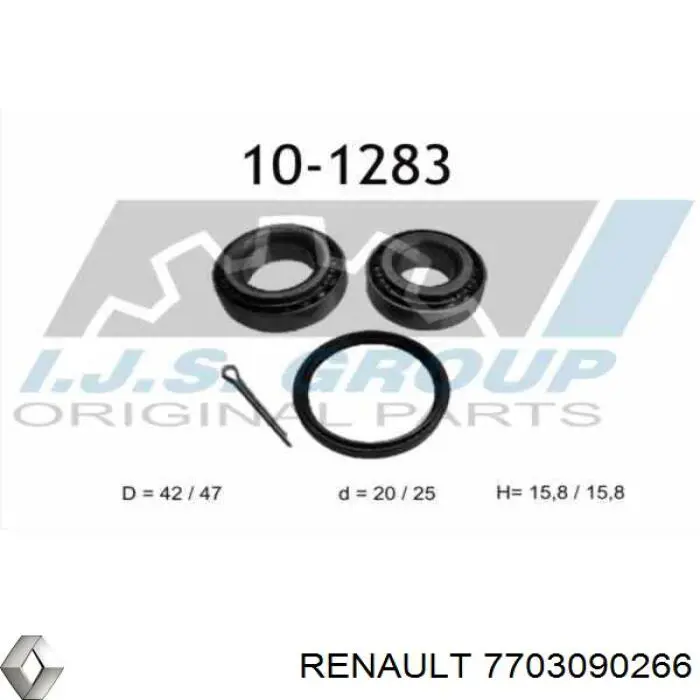 Подшипник ступицы задней наружный 7703090266 Renault (RVI)