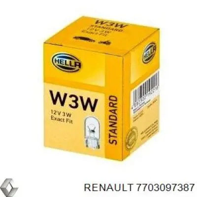 7703097387 Renault (RVI) лампочка плафона освещения салона/кабины