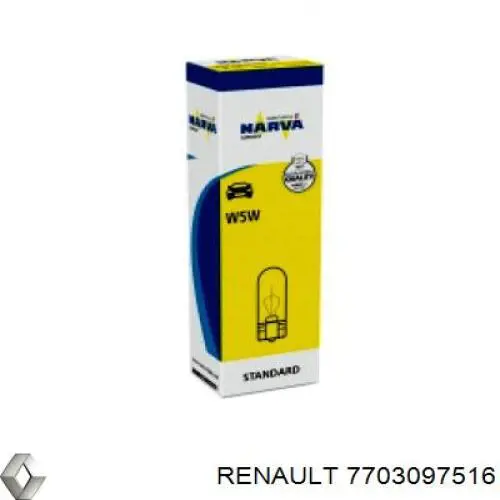 Лампочка плафона освещения салона/кабины Renault (RVI) 7703097516