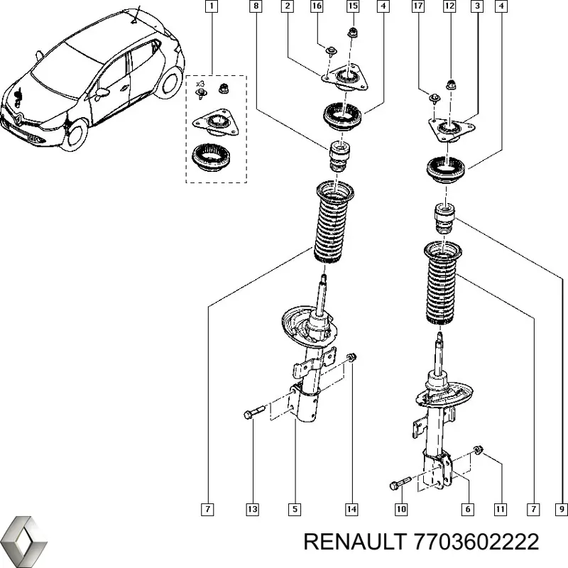 Болт на Renault Clio III 