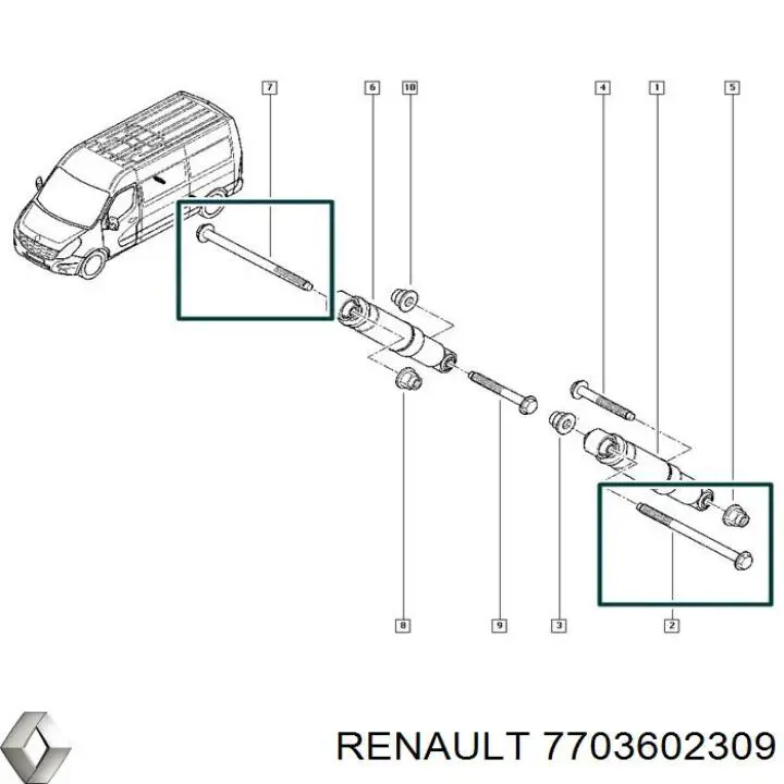 Купить 7703602309 Renault (RVI) Болт крепления амортизатора заднего
