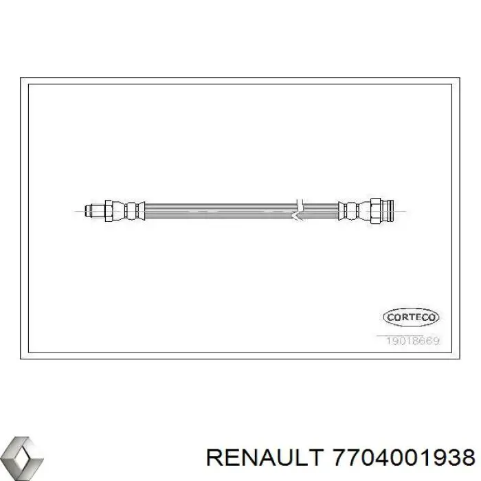 Шланг тормозной передний 7704001938 Renault (RVI)