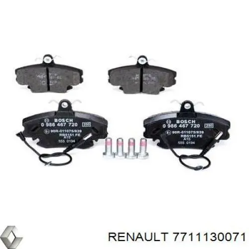 Передние тормозные колодки 7711130071 Renault (RVI)