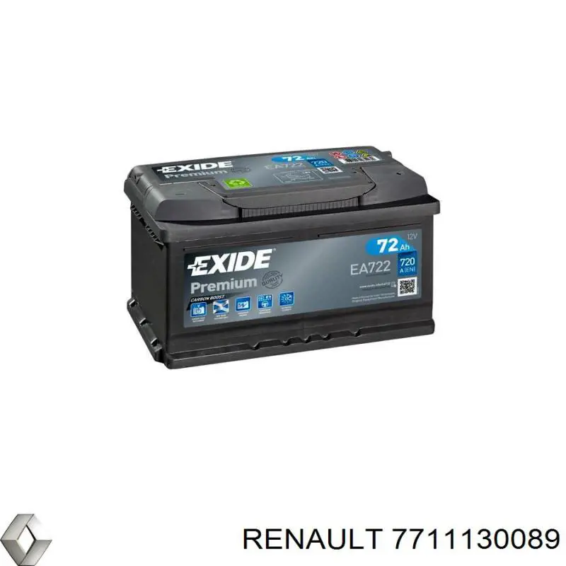 7711130089 RENAULT Batería original y equivalente
