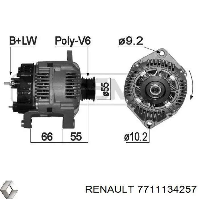 Автомобильный генератор Renault (RVI) 7711134257 цена, от 53.15 USD