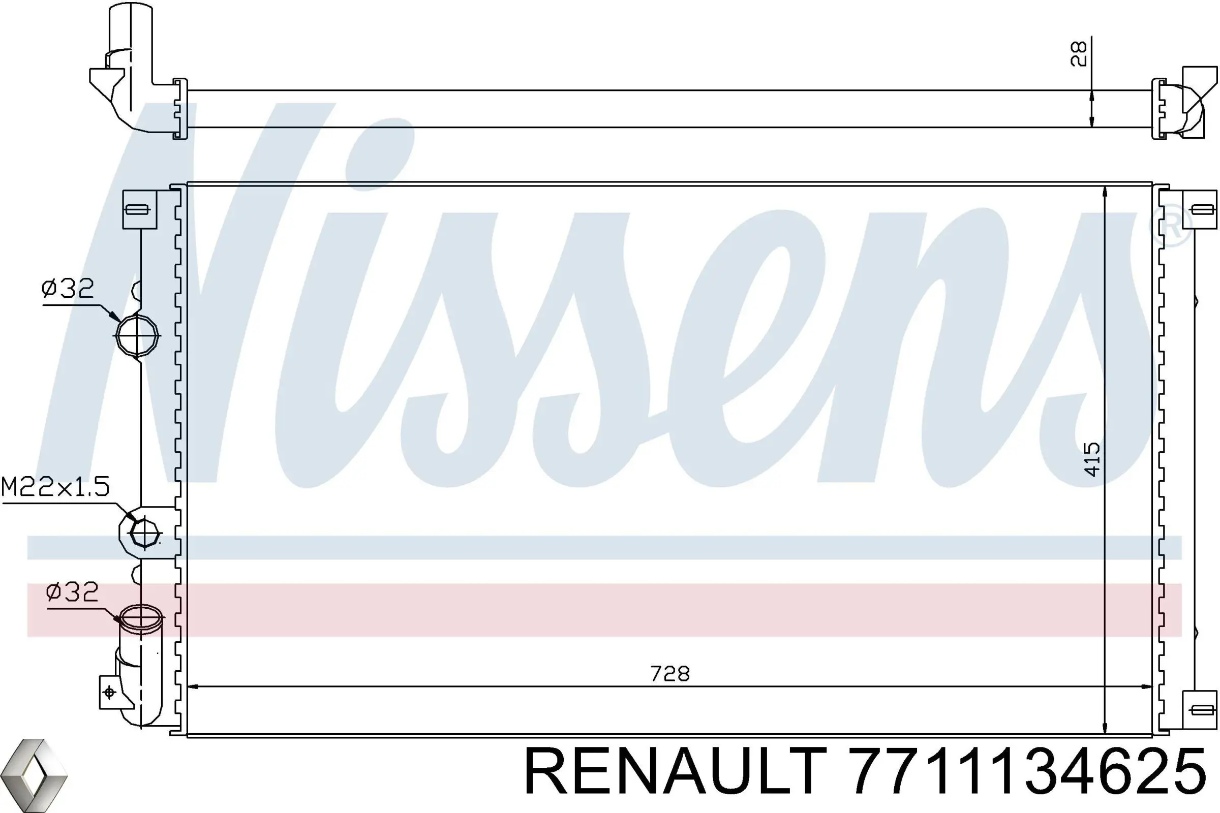 7711134625 Renault (RVI) Радиатор основной