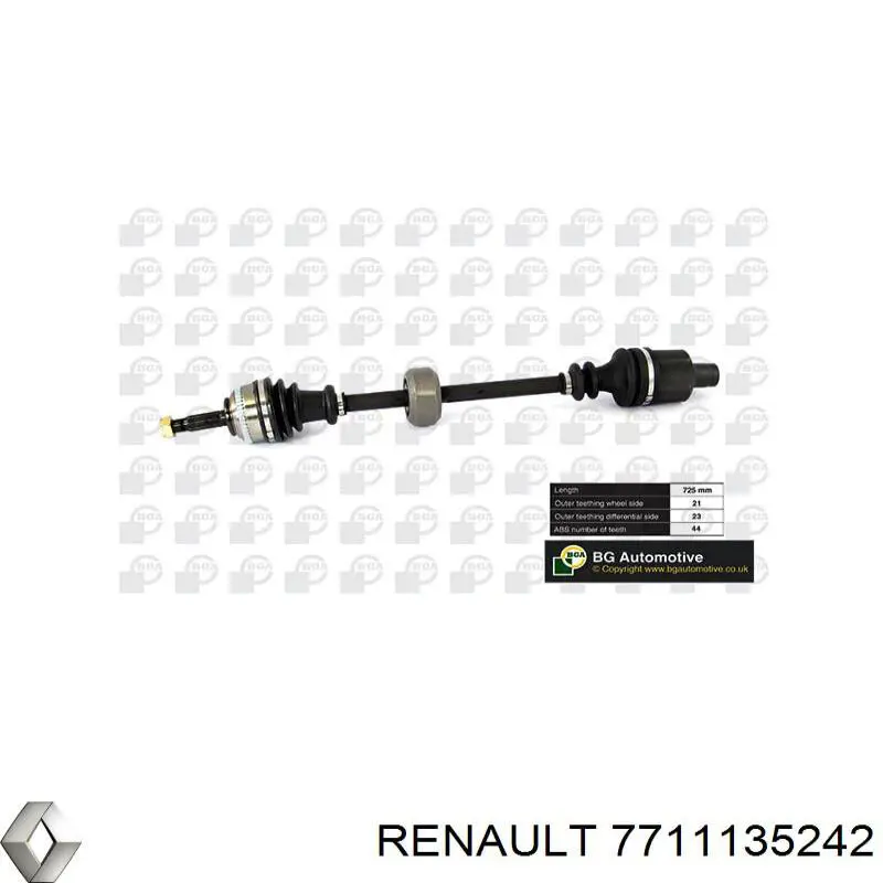 7711135242 Renault (RVI) полуось (привод передняя левая)