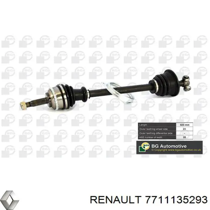 Привод передний левый Renault (RVI) 7711135293 цена, от 52.29 USD