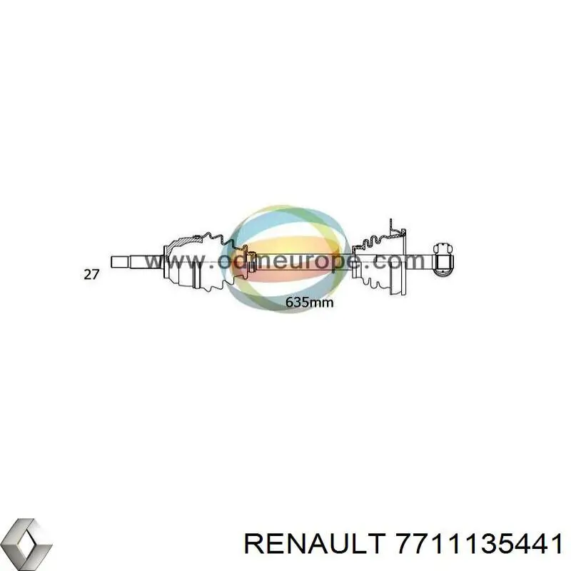 Привод передний левый Renault (RVI) 7711135441 цена, от 68.08 USD