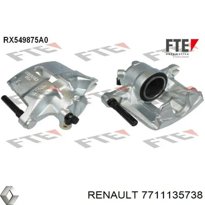 Суппорт тормозной передний левый 7711135738 Renault (RVI)