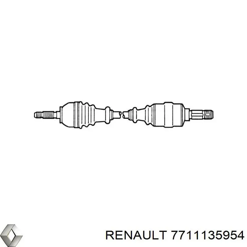 Полуось (привод) передняя левая 7711135954 Renault (RVI)