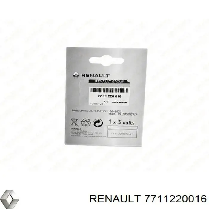 Батарейка брелка Renault (RVI) 7711220016 цена, от 2.89 USD