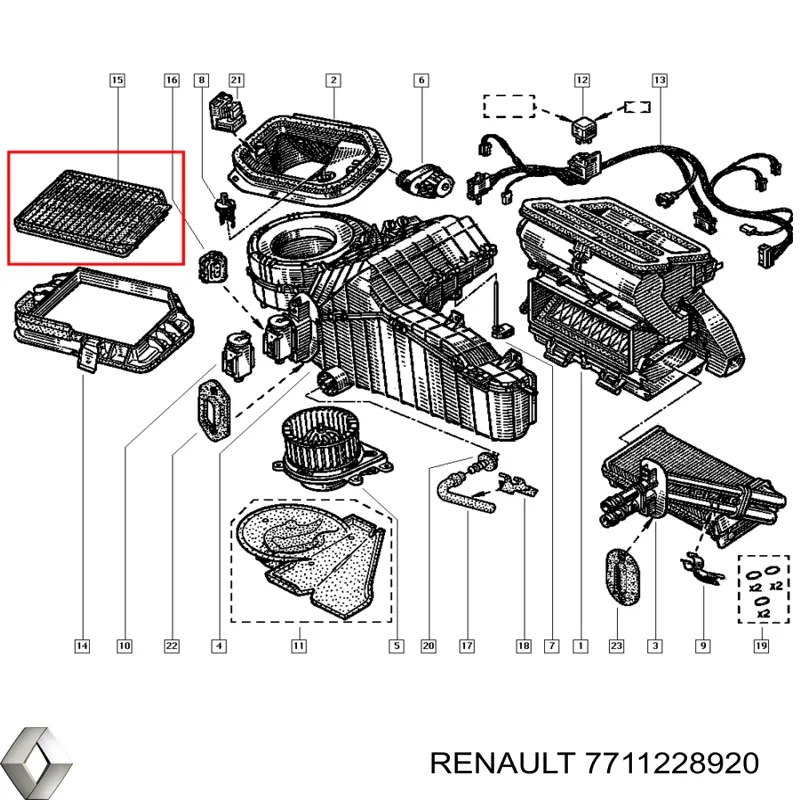 Фильтр воздушный отопителя Renault (RVI) 7711228920 цена, от 16.17 USD