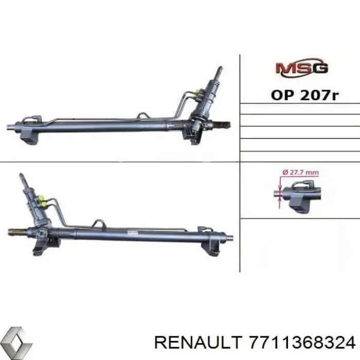 Рулевая рейка 7711368324 Renault (RVI)