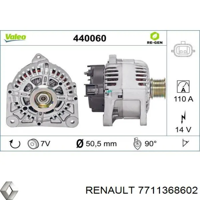 Генератор 7711368602 Renault (RVI)