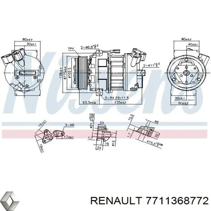 7711368772 Renault (RVI) компрессор кондиционера