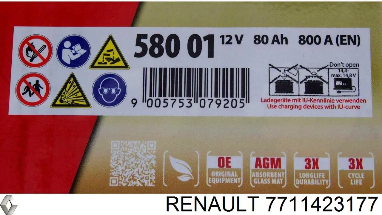 Аккумулятор 7711423177 Renault (RVI)