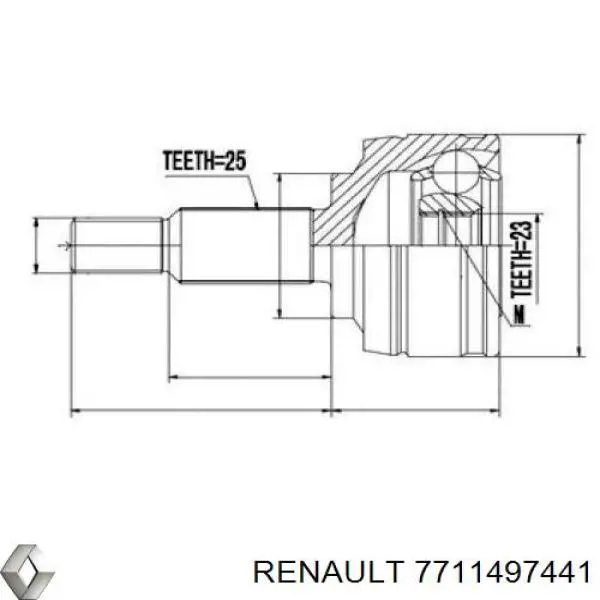 7711497441 Renault (RVI) полуось (привод передняя левая)