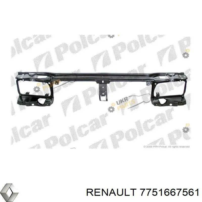 7751667561 Renault (RVI) suporte do radiador montado (painel de montagem de fixação das luzes)