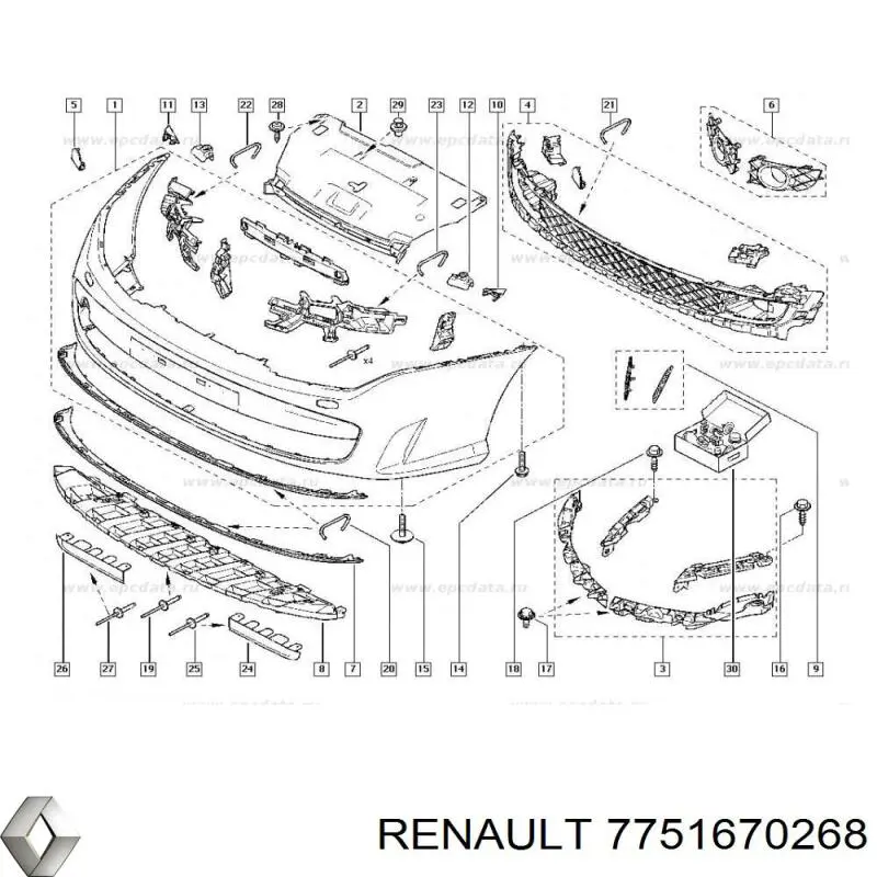 7751670268 Renault (RVI) петля капота левая