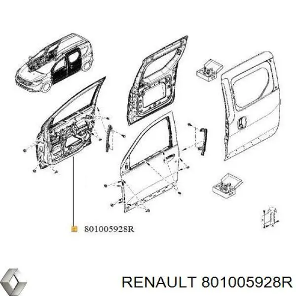 Дверь передняя правая 801005928R Renault (RVI)