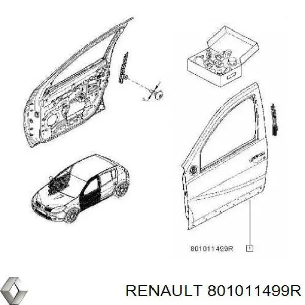 Передняя левая дверь Renault (RVI) 801011499R цена, от 175.03 USD
