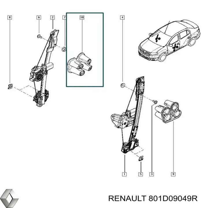  Renault (RVI) 801D09049R цена, от 6.33 USD