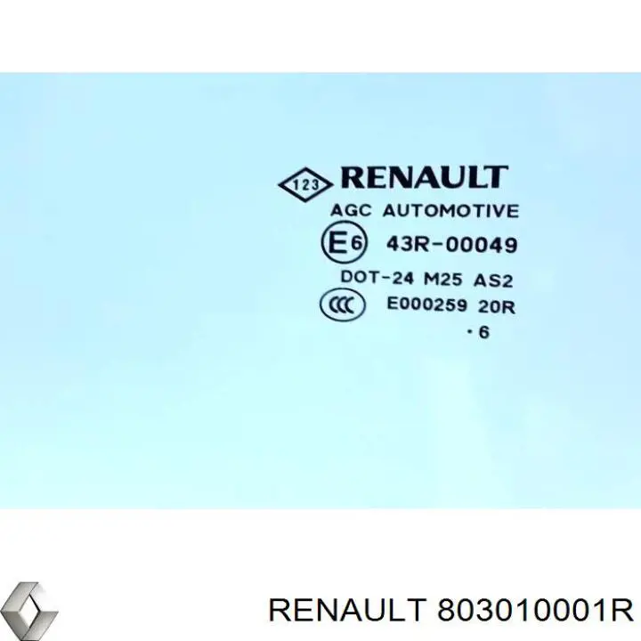 Стекло водительской двери Renault (RVI) 803010001R