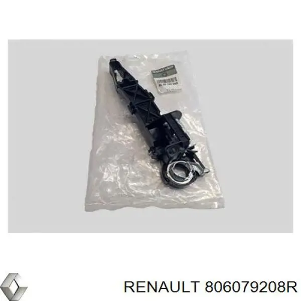 806079208R Renault (RVI) suporte de maçaneta externa da porta dianteira esquerda