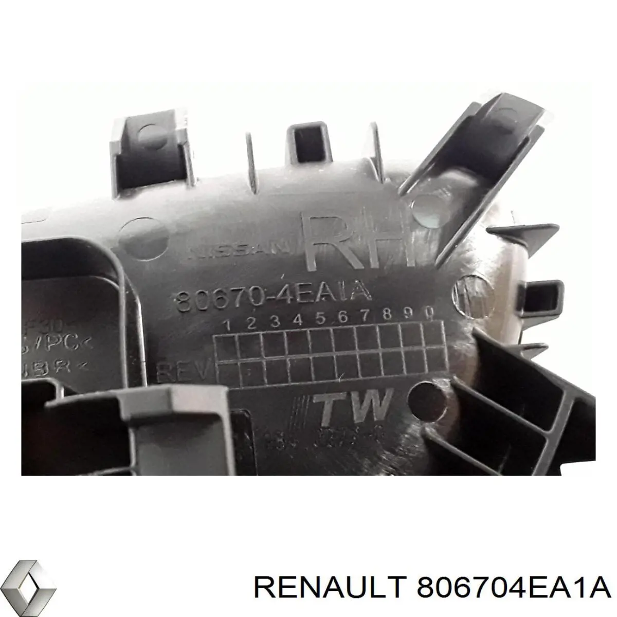 Manecilla de puerta, equipamiento habitáculo, derecha delantera/trasera 806704EA1A Renault (RVI)