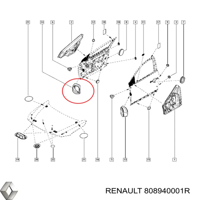 Купить 808940001R Renault (RVI) Гофра проводки двери
