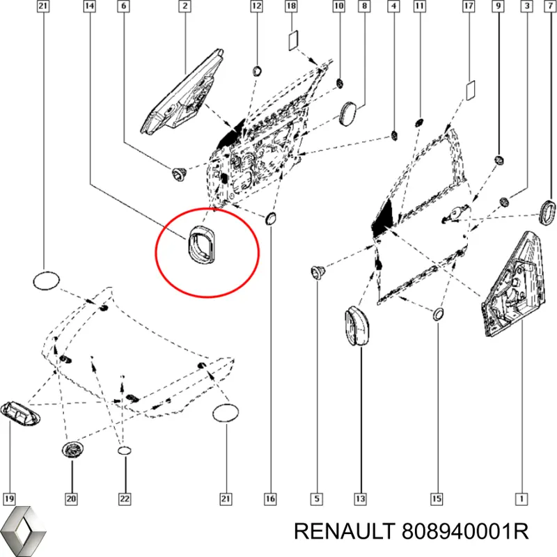 Гофра проводки двери 808940001R Renault (RVI)