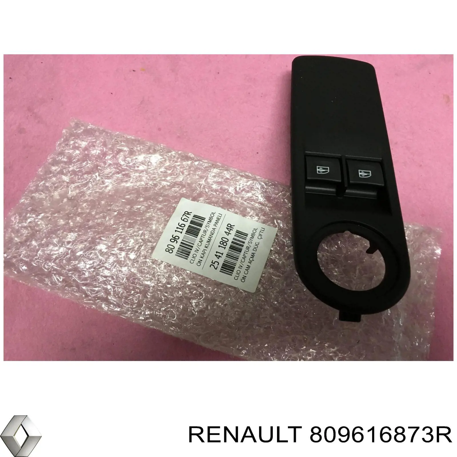 809616873R Renault (RVI) painel (placa sobreposta de bloco de controlo de elevador de vidro dianteiro esquerdo)