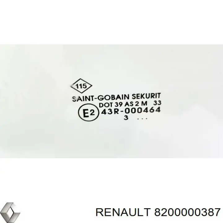 Купить 8200000387 Renault (RVI) Стекло двери задней левой