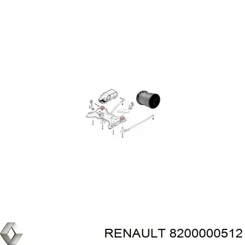Купить 8200000512 Renault (RVI) Сайлентблок переднего подрамника